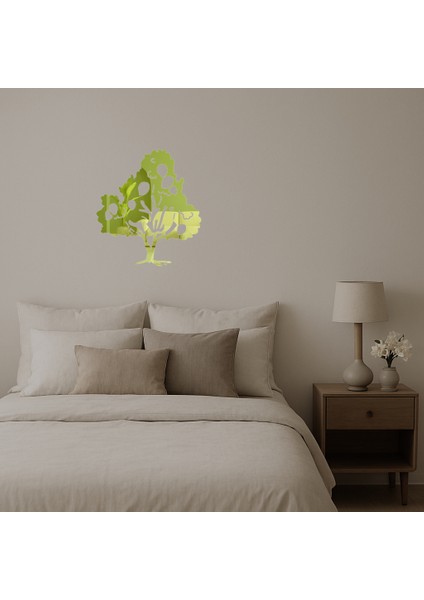 Mango Ağacı Desenli Dekoratif Altın Aynalı Tablo - NX1597-4632 fiyatları