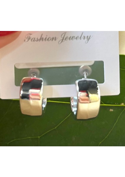 Gümüş Renk Lüks Gösterişli Halka Küpe