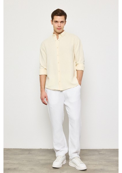 Yüz Pamuk Oversize Muslin Keten Uzun Kollu Gömlek modelleri