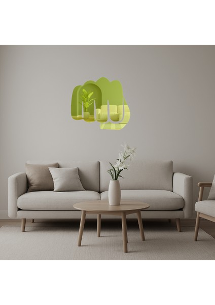 Yumruk Figürlü Duvar Altın Aynalı Tablosu - NX2803-7377