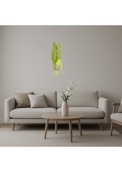 Sevimli Köpek Yüzü Altın Aynalı Tablosu - NX4035-9524