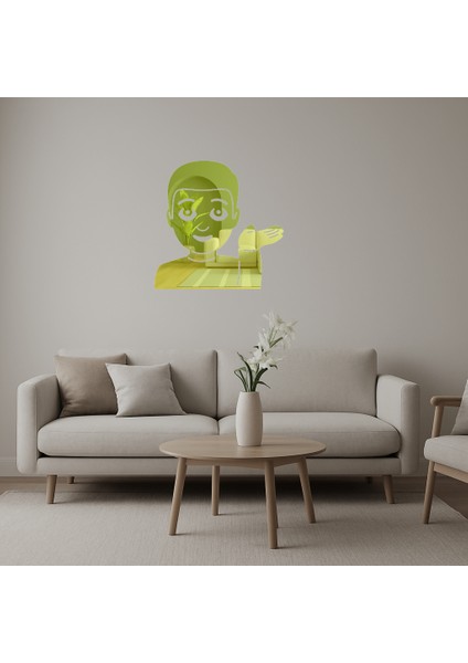 Nasıl Yardımcı Olabilirim Adam Altın Aynalı Tablo - NX7818-6462