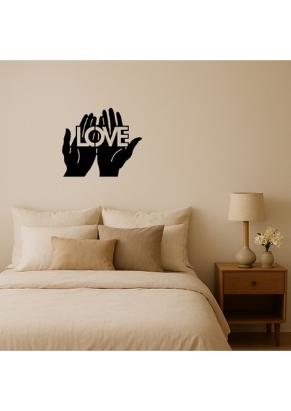 Eller Üzerinde Aşk Dekoratif Tablo - NX9998-8973