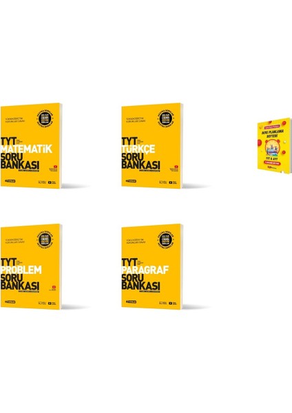 Tyt Matematik Türkçe Paragraf ve Problem 4lü Set Soru Bankası + Planlama Defteri