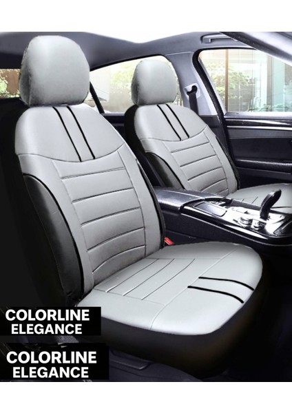Hyundai Accent (3/5 Kapı) 1994–1999 Colorline Elegance Serisi Deri Gri Siyah Koltuk Kılıfı