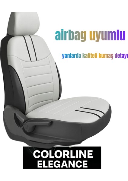 Hyundai Accent (3/5 Kapı) 1994–1999 Colorline Elegance Serisi Deri Gri Siyah Koltuk Kılıfı fiyatları