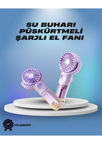 Su Sisi Püskürtmeli Taşınabilir El Fanı – Çocuk ve Öğrencilere Uygun, Kamp ve Seyahat Için