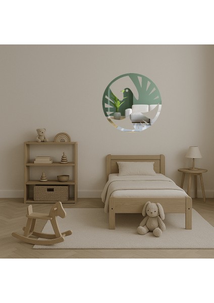 Barış Güvercini Yuvarlak Dekoratif Duvar Aynalı Tablosu - NX3554-2591 fırsatları