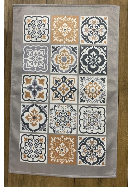 Şık Etnik Desenli Pamuklu Mutfak Fırın Havlusu 35X50 Cm, Yıkanabilir, Gri fiyatları