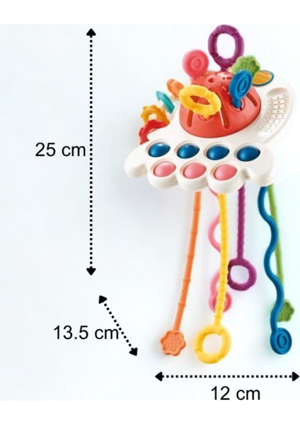 Montessori Stili Bebek Duyusal Gelişim Eğitici Oyuncağı (Silikon Ipli) fırsatları