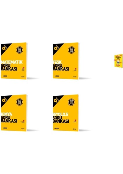 9. Sınıf Matematik Fizik Kimya ve Biyoloji Sayısal 4lü Set Soru Bankası + Planlama Defteri