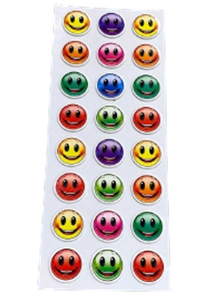 Ticon Puffy Sticker Gülen Yüz Renkli - 2 Adet