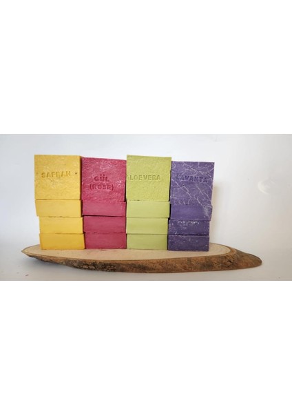 Doğal Üretim Sabunu Karışık (Safran-Gül-Lavanta-Aleovera)16 Lı Set