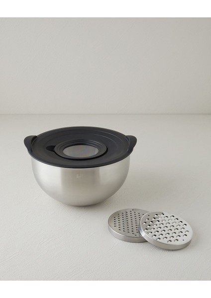 Paslanmaz Çelik 9 Parça Rendeli Karıştırma Kabı Seti, 16-24 Cm, Şık ve Kullanışlı