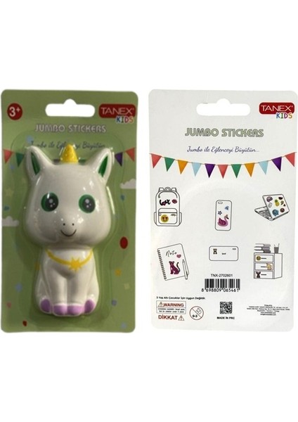 Jumbo Stickers Sukuşi Unicorn Beyaz