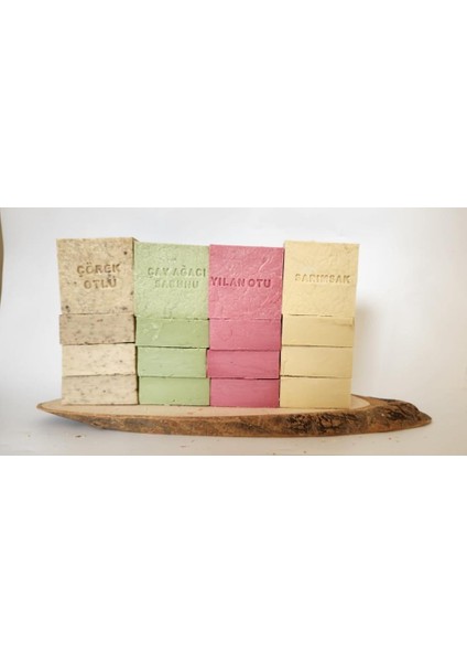 Doğal Üretim Sabunu Karışık (Çörekotu-Çay Ağacı-Yılan Otu-Sarımsak)16 Lı Set