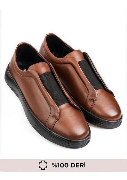 Hakiki Deri, Bağcıksız, Lastikli, Iç Dış Deri Erkek Ayakkabı