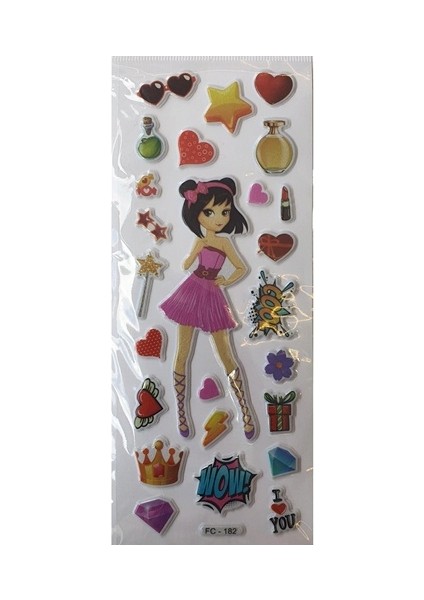 Face Sticker Prenses Karışık Desen - 6 Adet