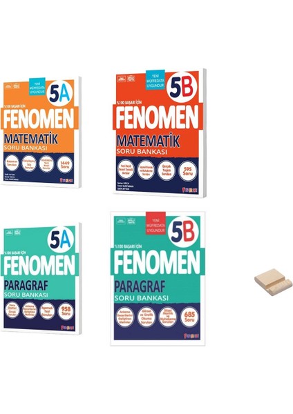 Fenomen Yayıncılık 5. Sınıf A ve B Serisi Matematik ve Paragraf Soru Bankası - Telefon Tutucu