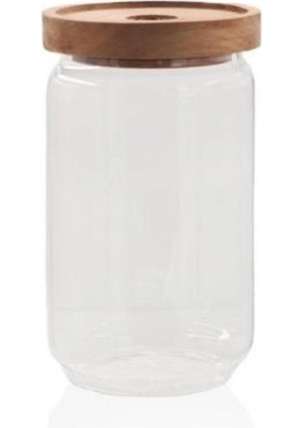 Şeffaf Cam Saklama Kabı, Ahşap Kapak, 700 Ml, Şık ve Dayanıklı Tasarım fiyatları