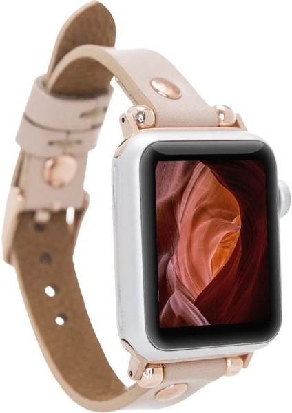 Apple Watch Uyumlu Deri Kordon 38-40-41MM Rg Nu1 Pembe