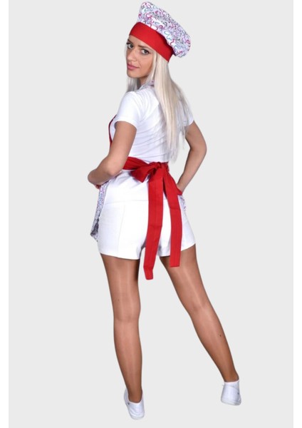 Bordo Mutfak Önlüğü ve Kep Takım, Şef, Barista, Garson Için Şık ve Kullanışlı Set fiyatları