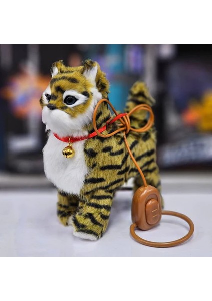 Müzikli Yürüyen Miyavlayan Işıklı Kuyruk ve Başını Sallayan Peluş Kedi