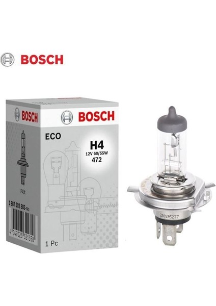 12V H4 43T 60/55W Tırnaklı Ampul Eco (10 Adet)