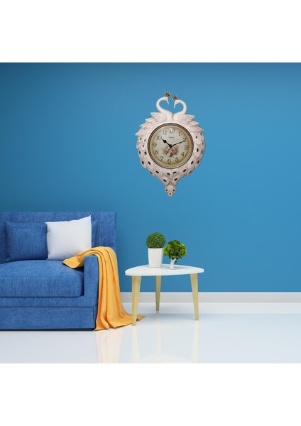 Duvar Saati Tavuskuşu Temalı Büyük Polyester Saat No.2 50 x 70 cm modelleri