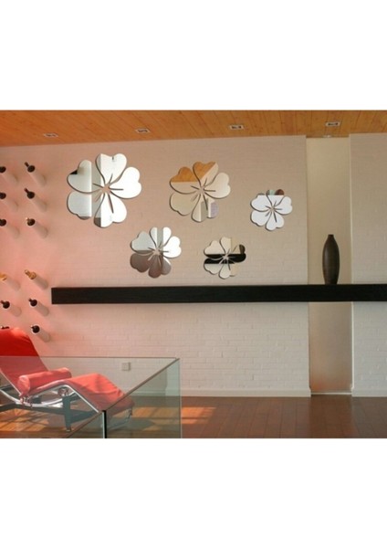 Çiçek Desenli Pleksi Ayna Seti, 5 Parça, Modern Dekorasyon Öğesi fiyatları