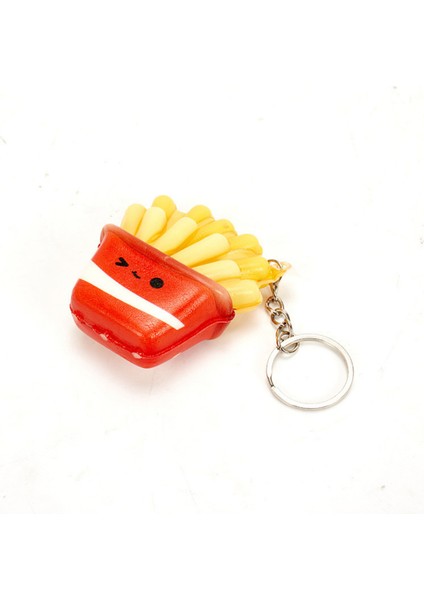10'lu Mini Squishy Oyuncak Seti – Yumuşak Sukuşi Anahtarlık Kek Donut Hamburger Patates Figürlü