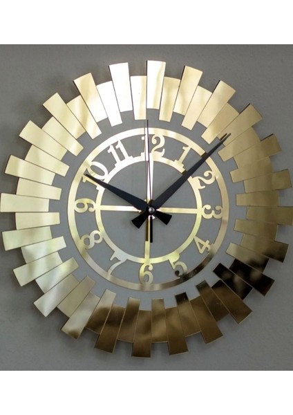 Beyaz ve Altın Renkli 60 cm Şık Duvar Saati, Modern Dekorasyon Için Ideal Seçim fiyatları