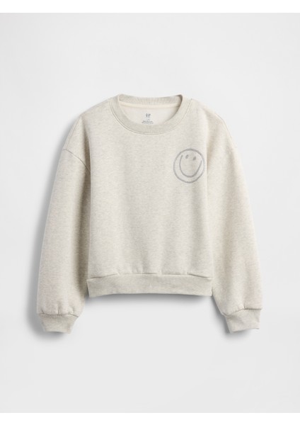 Kız Çocuk Gri Vintage Soft Dolman Sweatshirt indirimleri