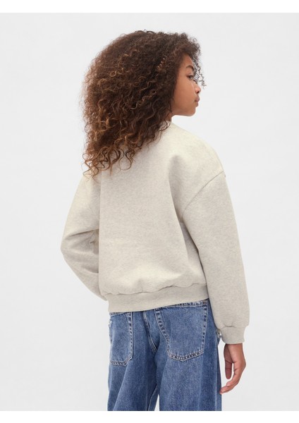 Kız Çocuk Gri Vintage Soft Dolman Sweatshirt fırsatları