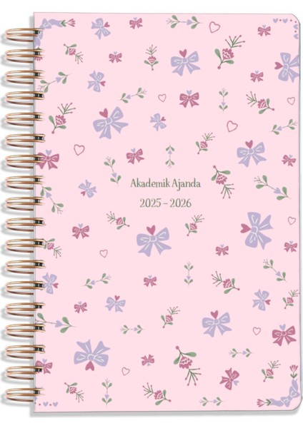 2026 A5 Akademik Ajanda 15X21 cm - 107 Ad. Sticker Hediyeli - Lastikli - 12 Aylık