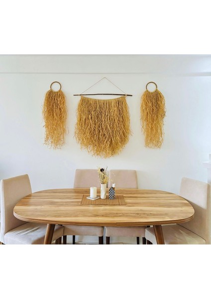 El Yapımı Doğal Rafya Duvar Süsü, Dekor ve Yatak Başlığı, Bej Renkli, Şık ve Modern Seçenek modelleri