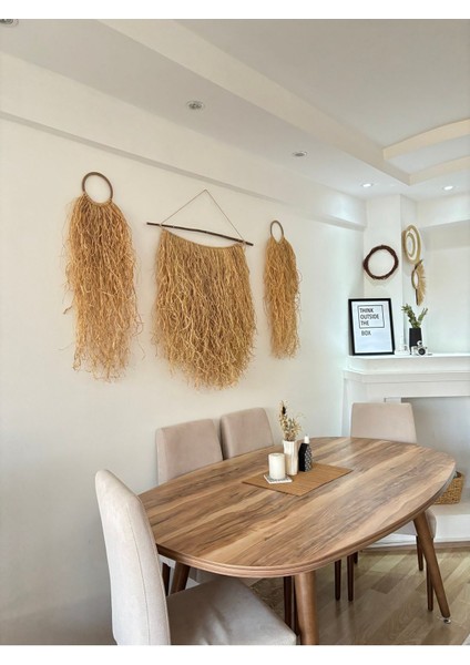 El Yapımı Doğal Rafya Duvar Süsü, Dekor ve Yatak Başlığı, Bej Renkli, Şık ve Modern Seçenek fırsatları