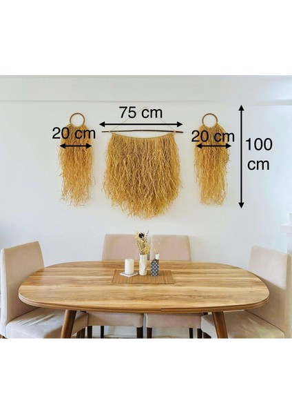 El Yapımı Doğal Rafya Duvar Süsü, Dekor ve Yatak Başlığı, Bej Renkli, Şık ve Modern Seçenek indirimleri