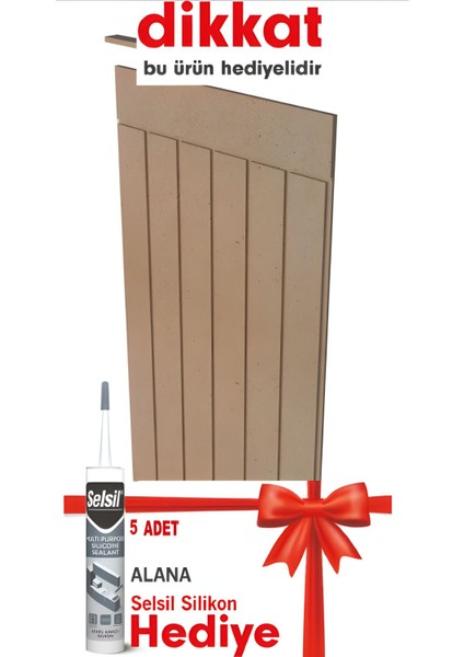 Dekoratif Ahşap Duvar Paneli 54X100 Cm, Boyanabilir, 10 mm Mdf, 5'li Set