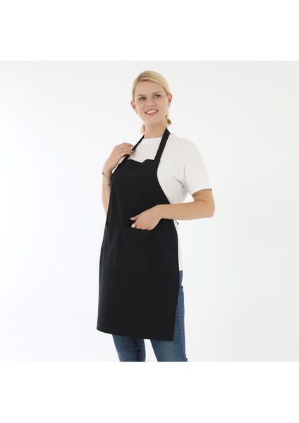 Siyah Mutfak Önlüğü, Cepli, Şef, Garson, Aşçı, Barista, Restoran, Kafe, Şık, Dayanıklı modelleri