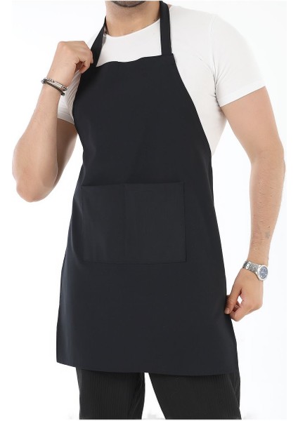 Siyah Mutfak Önlüğü, Cepli, Şef, Garson, Aşçı, Barista, Restoran, Kafe, Şık, Dayanıklı indirimleri