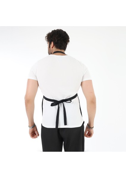 Siyah Mutfak Önlüğü, Cepli, Şef, Garson, Aşçı, Barista, Restoran, Kafe, Şık, Dayanıklı