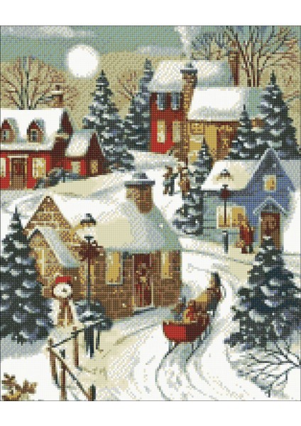 5D Elmas Boyama Seti – Noel Neşesi | 40x50 cm - Tuvale Gerili Diamond Painting Sayılarla Boyama Elmas Mozaik Tablo fiyatları