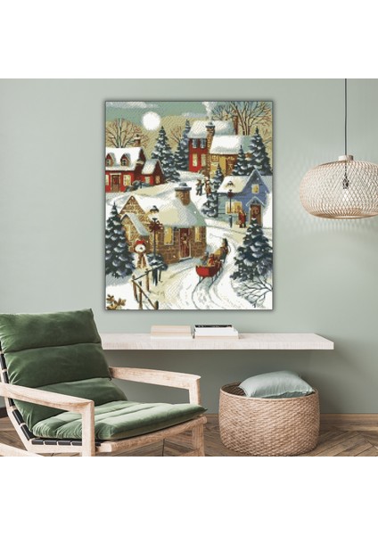 5D Elmas Boyama Seti – Noel Neşesi | 40x50 cm - Tuvale Gerili Diamond Painting Sayılarla Boyama Elmas Mozaik Tablo modelleri