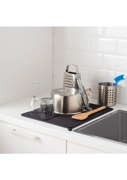 Koyu Gri Bulaşık Kurutma Örtüsü, Şık ve Koruyucu Tasarım