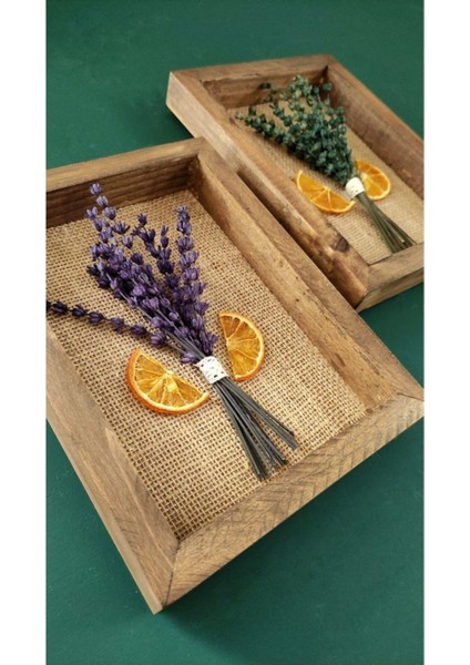 Kuru Çiçekli Ahşap Tablo Çerçeve Seti 2'li Lavanta ve Renkli Dekorasyon modelleri