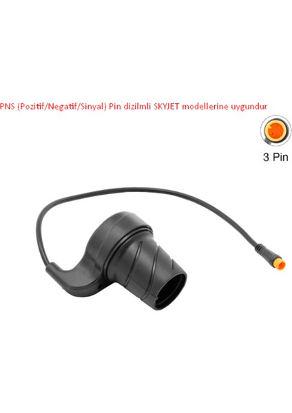 Elektrikli Bisiklet - E Bike Güç Kolu - Mz-47 | 3 Pin Pns Tip | Çevirmeli Tip | Skyjet Uyumlu