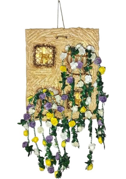 Altın Renkli Çiçekli Balkon ve Duvar Dekoratif Süs ve Hediye Seçeneği