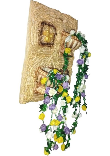 Altın Renkli Çiçekli Balkon ve Duvar Dekoratif Süs ve Hediye Seçeneği