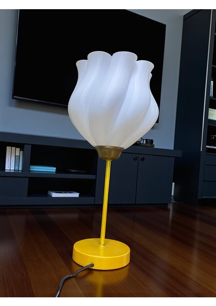 “modern Lotus Tasarım Sarı Tabanlı Abajur - Yatak Odası & Salon Masa Lambası E27 Uyumlu” modelleri